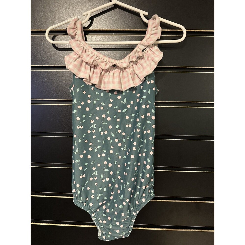 Sweet Honey Girls One-Piece Swimsuit Size 5Y Ruffle Front Detail - FUC
